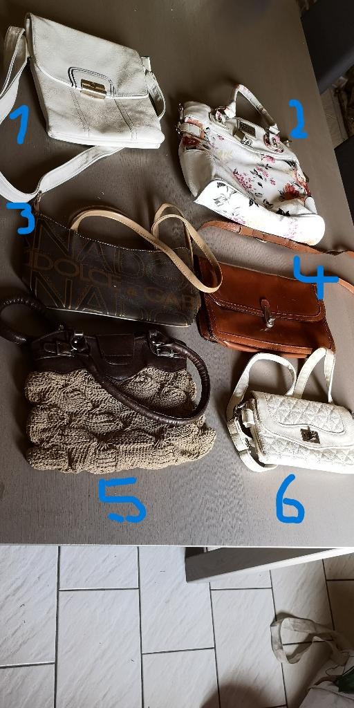 Handtassen wit -  bruin – gekleurd 5 €/stuk, Bijoux, Sacs & Beauté, Sacs | Sacs Femme, Sac à main, Blanc, Enlèvement ou Envoi