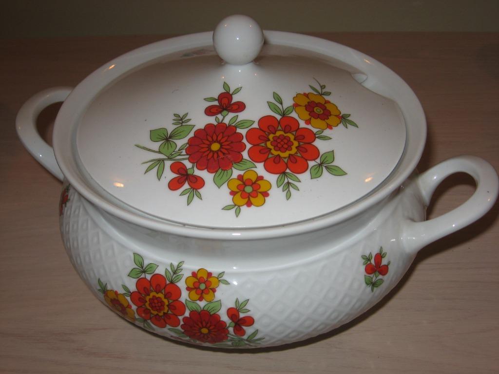 1 soupière avec déco de fleurs, Maison & Meubles, Cuisine | Vaisselle, Enlèvement, Comme neuf, Autres types