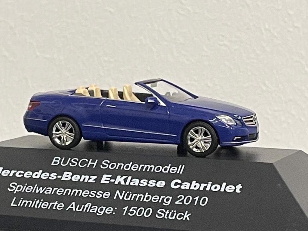 Busch MB E-klasse cabrio blauw 1/87, Hobby en Vrije tijd, Ophalen of Verzenden, Zo goed als nieuw, Auto, Overige merken