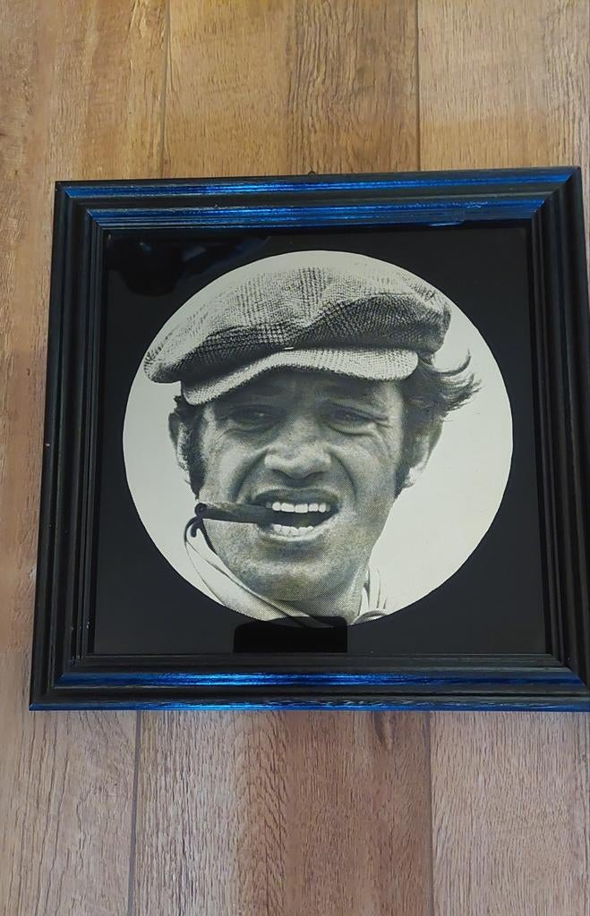 Heel mooie spiegel met afbeelding Jean Paul Belmondo. ZELDZA, Ophalen