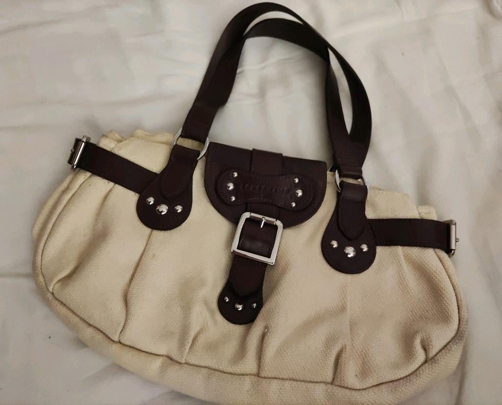 LONGCHAMPS - Sac blanc écru à bretelles en cuir marron, Bijoux, Sacs & Beauté, Sacs | Sacs à bandoulière, Enlèvement ou Envoi