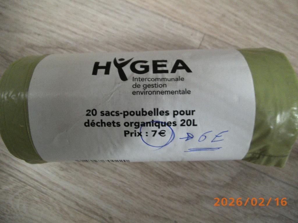 Rouleaux poubelle Hygéa, Ophalen, Nieuw, Groen