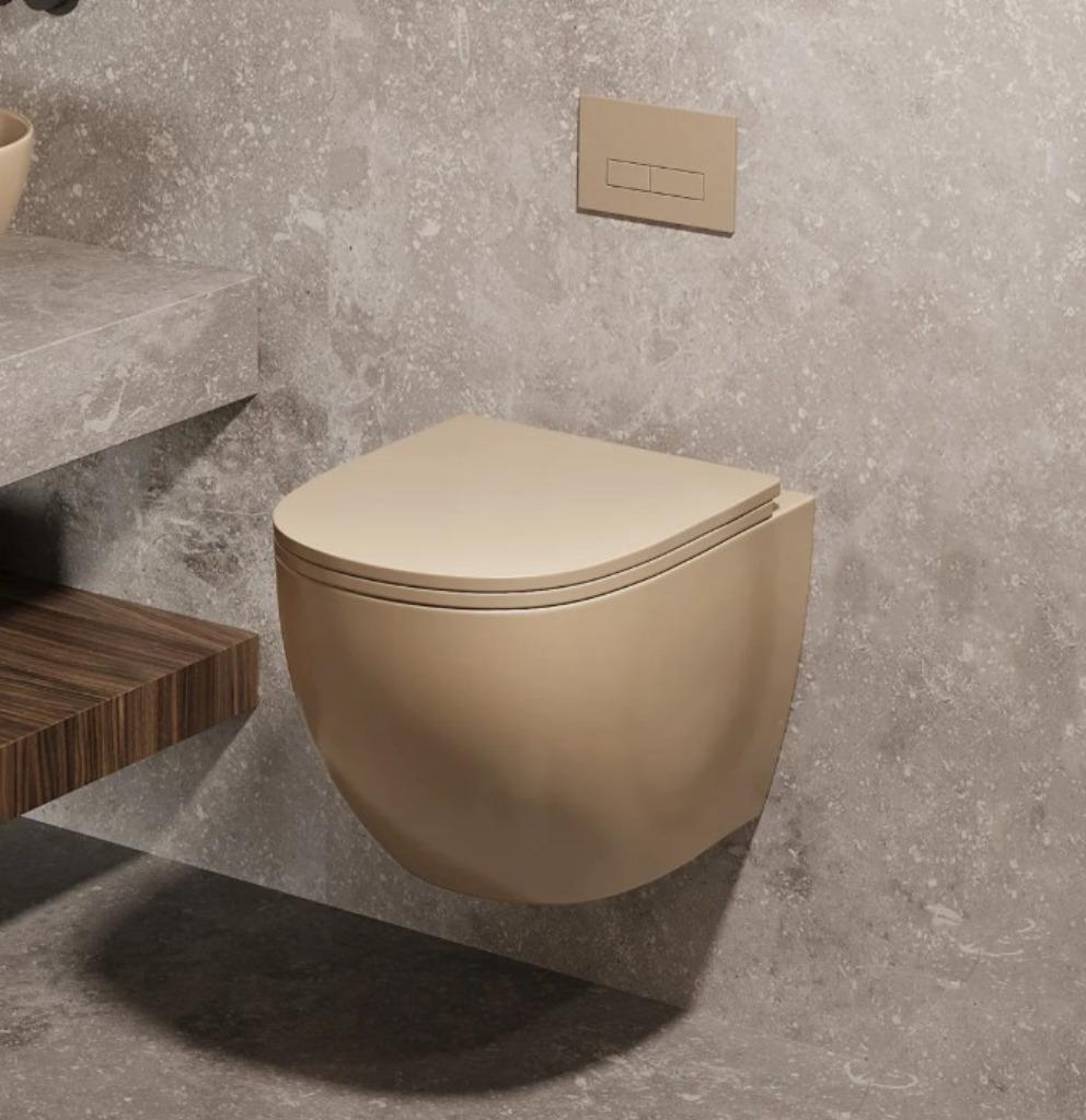 Toilet Saniclear Itsie beige spiksplinternieuw, Doe-het-zelf en Bouw, Sanitair, Nieuw, Toilet, Ophalen