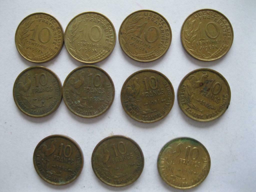 Beau lot de monnaies anciennes françaises 11 pièces, Enlèvement ou Envoi