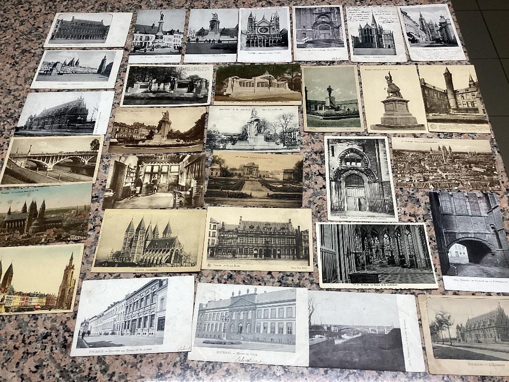 Lot de 31 cartes postales anciennes TOURNAI, Collections, Enlèvement ou Envoi, Avant 1920, Affranchie, Hainaut