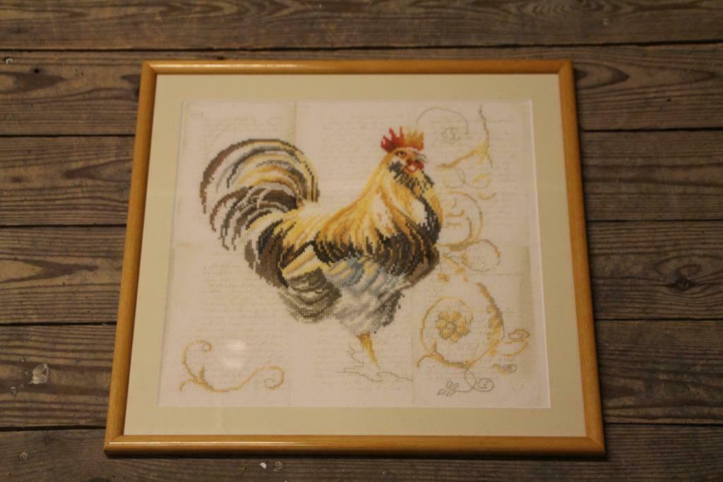 Geborduurde haan, Huis en Inrichting, Woonaccessoires | Schilderijen, Tekeningen en Foto's, Ophalen of Verzenden, Gebruikt, Minder dan 50 cm