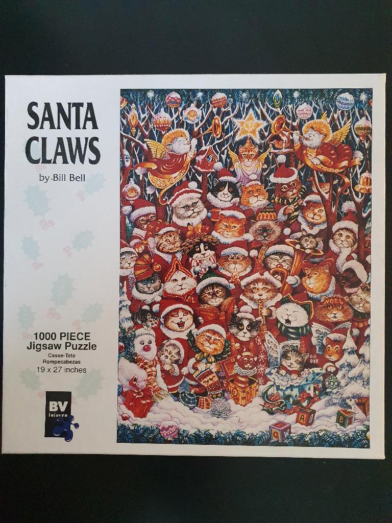Unieke kerstpuzzel met katten 1000 stukjes, Ophalen, Zo goed als nieuw