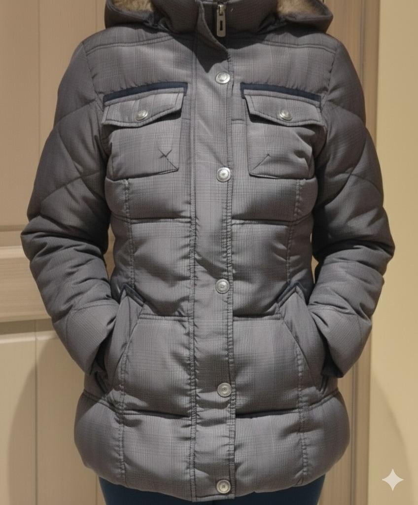 Warme donzen winter jas Tom Tailor maat 36, Kleding | Dames, Ophalen of Verzenden, Gedragen, Grijs