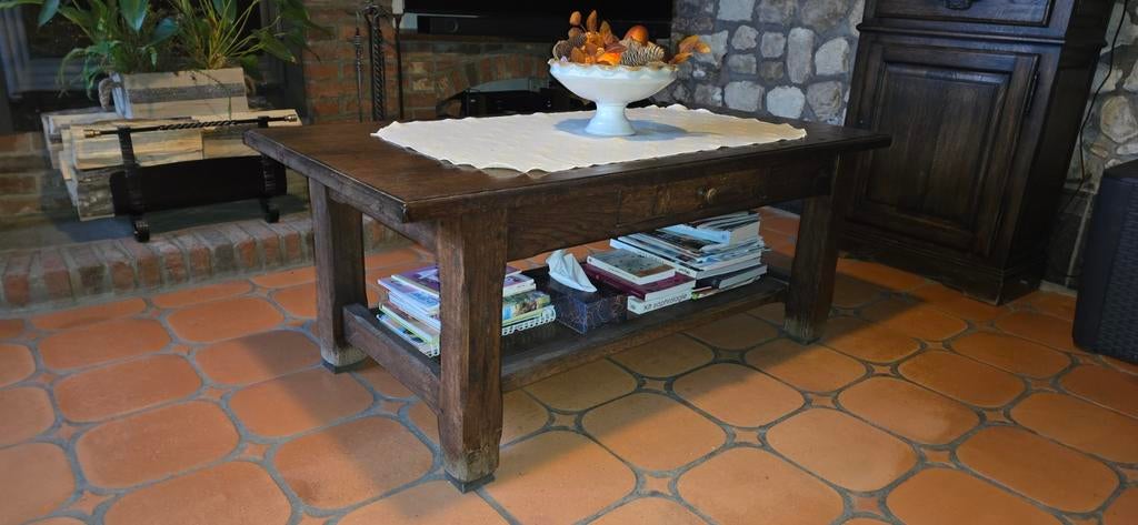 Table basse en Chêne Massif, 100 à 150 cm, Moins de 50 cm, Comme neuf, 50 à 100 cm
