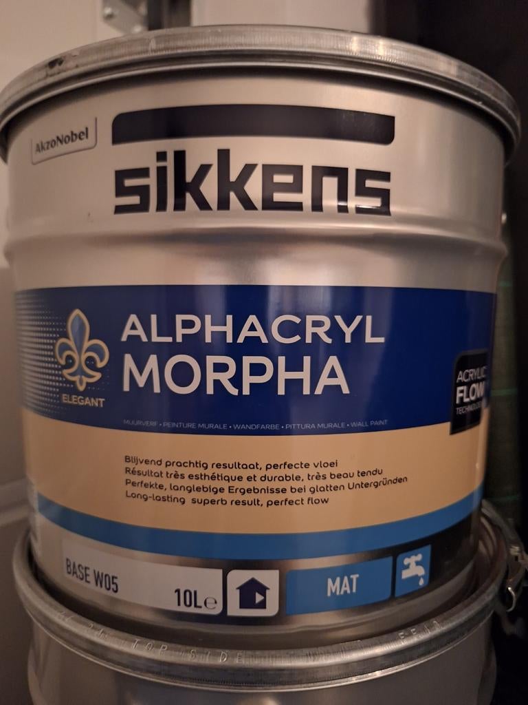 Sikkens morpha 6x ral 9010 en 1x ral 9016-10 liter  Nieuw!!, Ophalen