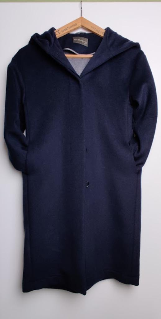 Manteau Sarandi bleu foncé - capuche fixe - laine - polyeste, Enlèvement ou Envoi