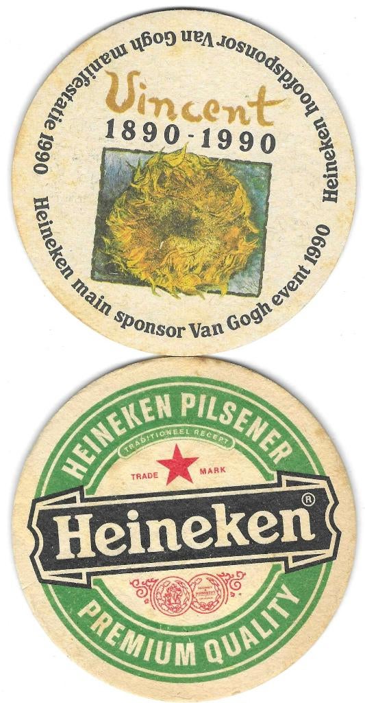 bierviltje 1st Heineken Vincent, Verzamelen, Biermerken, Verzenden, Heineken