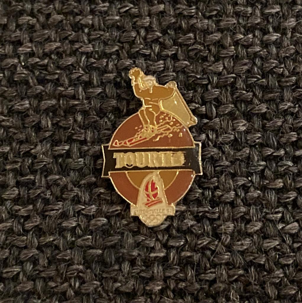 PIN - TOURTEL - JEUX OLYMPIQUES ALBERTVILLE 1992 - SKI, Envoi, Utilisé, Sport, Insigne ou Pin's