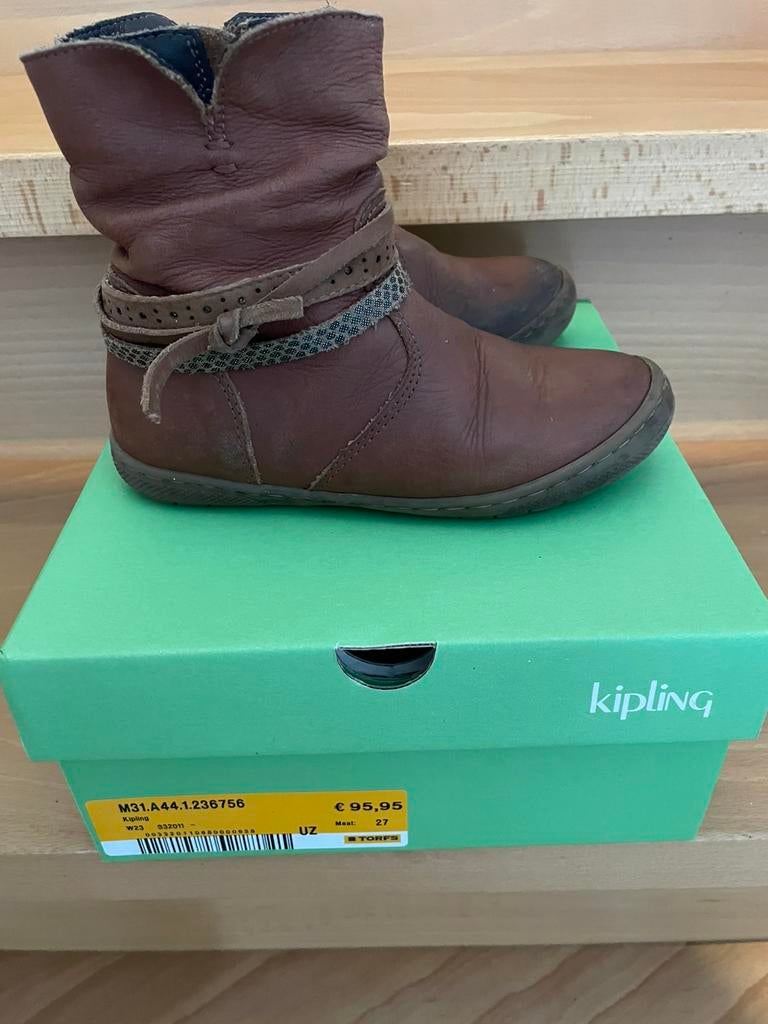 Bruine laarsjes, Kipling, maat 27, Gebruikt, Kipling, Meisje, Ophalen of Verzenden