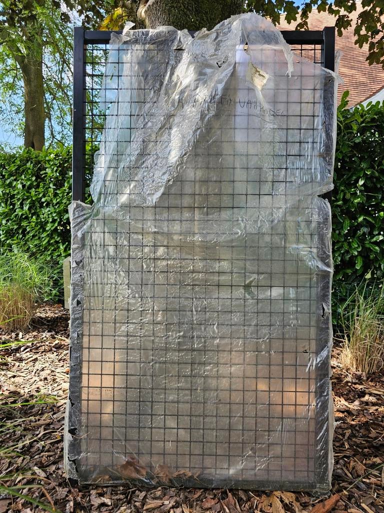 Tuinpoort NIEUW modern metaal, zwart, geweven staaldraad., Tuin en Terras, Staal, Minder dan 100 cm, Nieuw, Ophalen of Verzenden