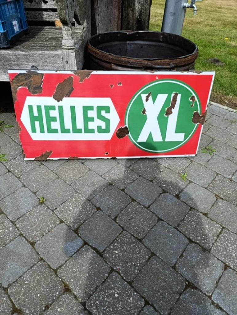 publicité émaillée HELLES XL beer, Enlèvement, Utilisé, Panneau publicitaire