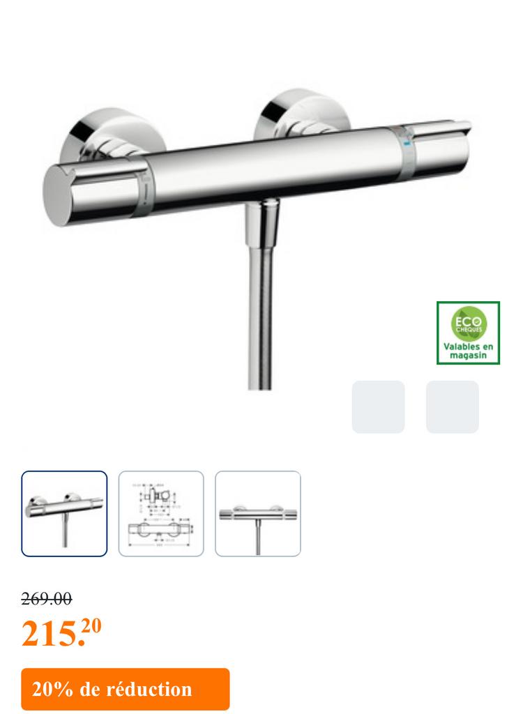 Mitigeur thermostatique Hansgrohe, Bricolage & Construction, Sanitaire, Enlèvement, Neuf