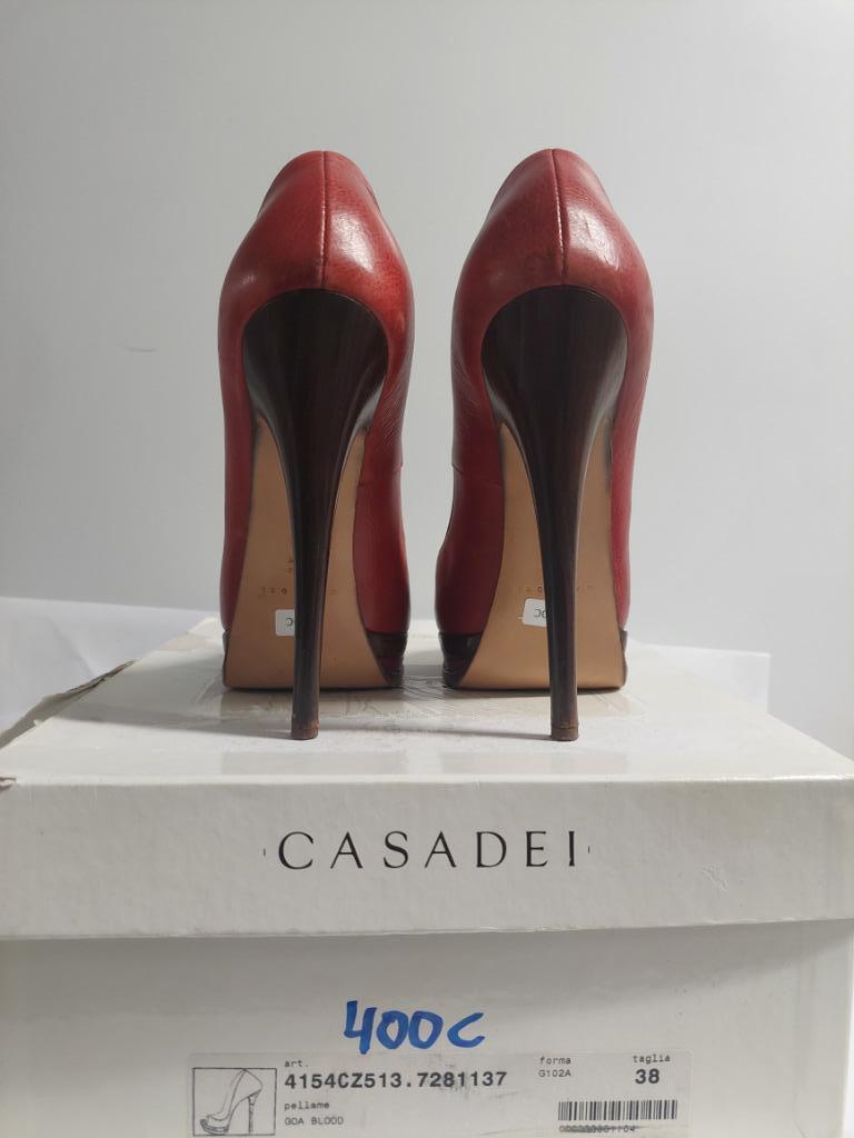 400C* Casadei - sexy rode leren schoenen met hoge hakken (38, Verzenden, Schoenen met hoge hakken, Gedragen, Casadei