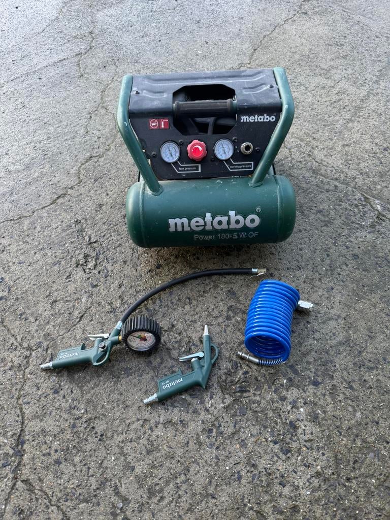 Metabo Compressor 230V 8bar 5liter tank, Ophalen, 6 tot 10 bar, Zo goed als nieuw, Minder dan 200 liter/min