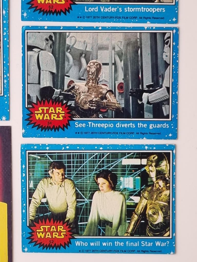 1977 Star Wars TOPPS series 1 Trading Cards lot, Ophalen of Verzenden, Gebruikt, Overige typen