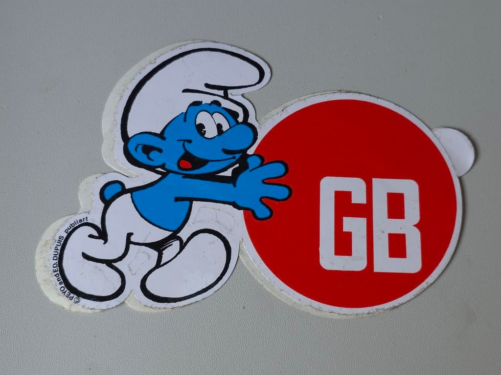 Grand autocollant Schtroumpf GB, Envoi, Comme neuf, Autres Schtroumpfs, Autres types