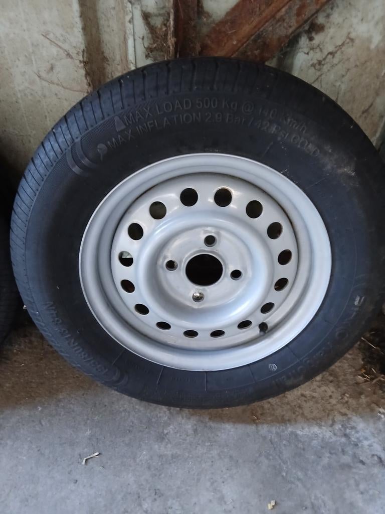 BANDEN MET VELG NIEUW maat 155/80R13 voor aanhangwagen 750kg, Auto-onderdelen, Banden en Velgen, Ophalen, Band(en)