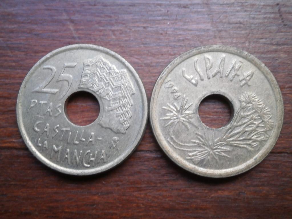 Pièce espagnole de 25 pesetas de 1994, Enlèvement ou Envoi