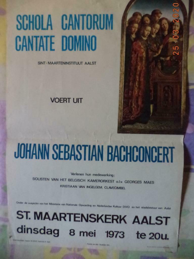 Affiche: Aalst: Cantate Domino: Bachconcert, 8 mei 1973., Ophalen of Verzenden, Gebruikt