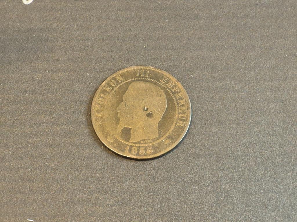 Pièce Léopold III 1856 Barre France, Timbres & Monnaies, Enlèvement ou Envoi, France, Monnaie en vrac