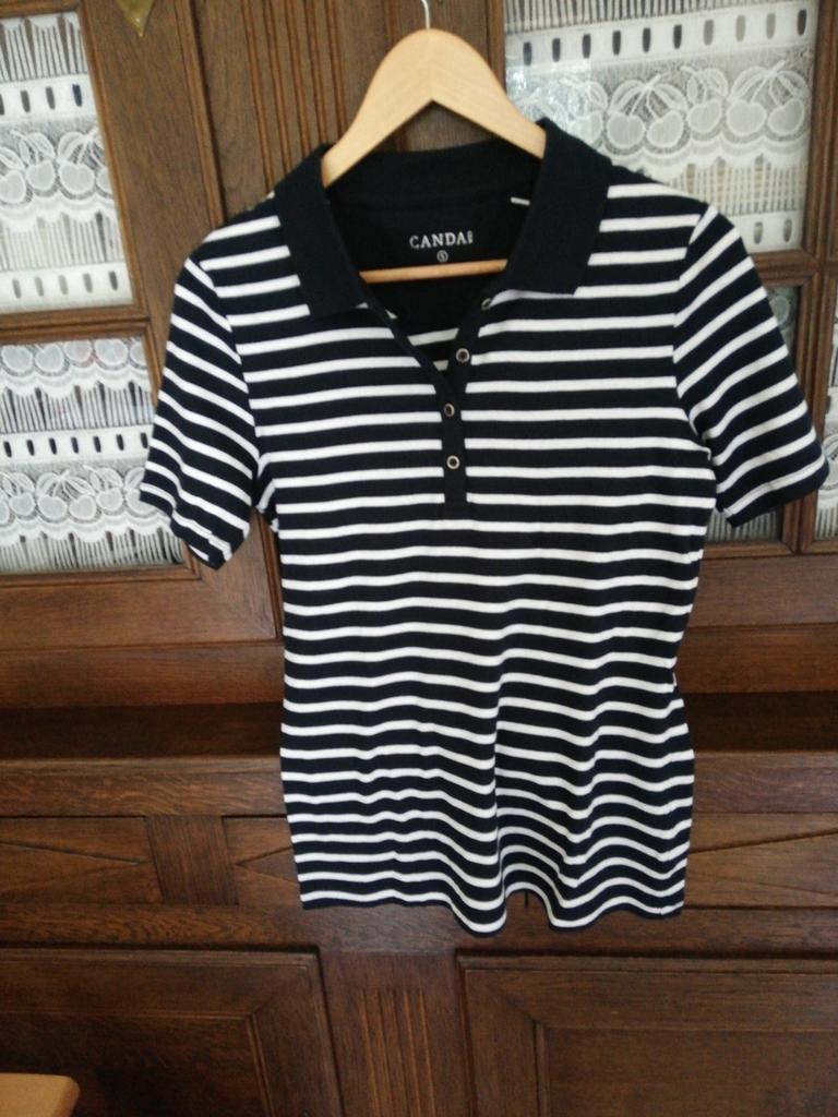 Polo dame Canda C&A bleu marine et blanc. T. S. Neuf., Enlèvement ou Envoi, Comme neuf, Bleu