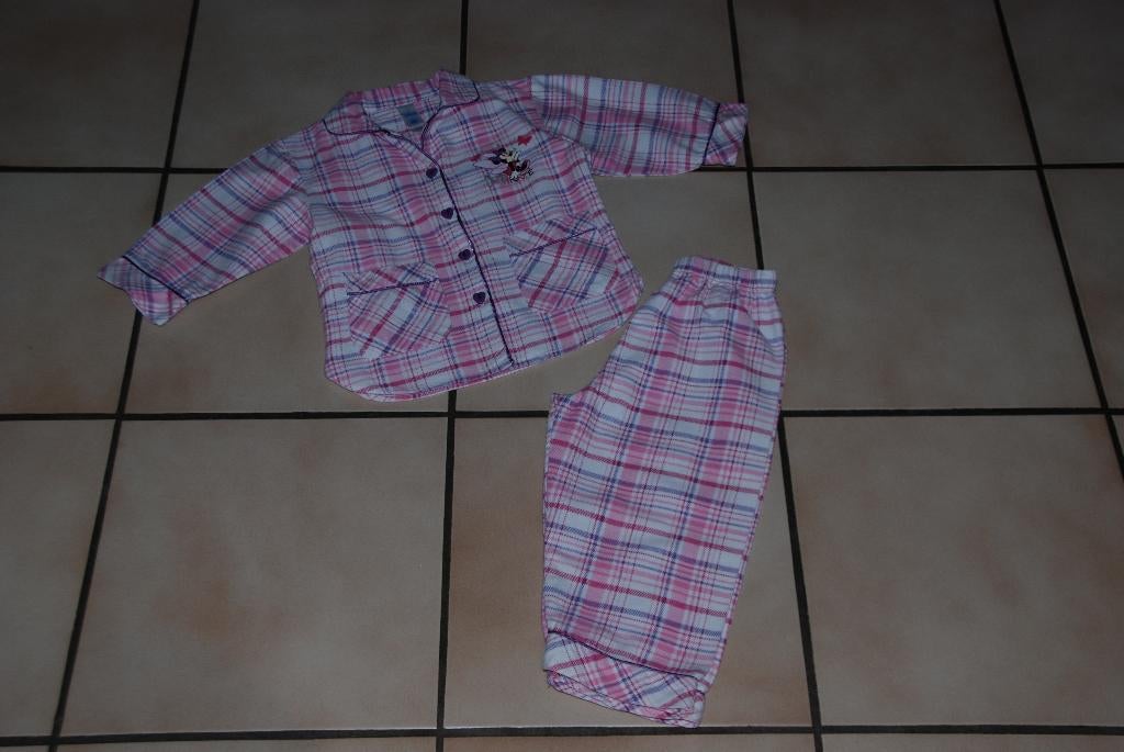Pyjama "Disney"en flanelle rose et blanc T92/98 ou 2/3A TBon, Enlèvement ou Envoi, Vêtements de nuit ou Sous-vêtements, Utilisé