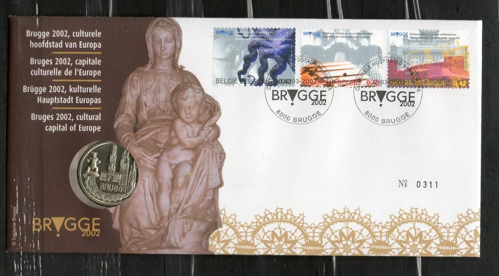 Année 2002 : 3058-3060 - Numisletter : Bruges 2002. Capitale, Enlèvement ou Envoi, Europe