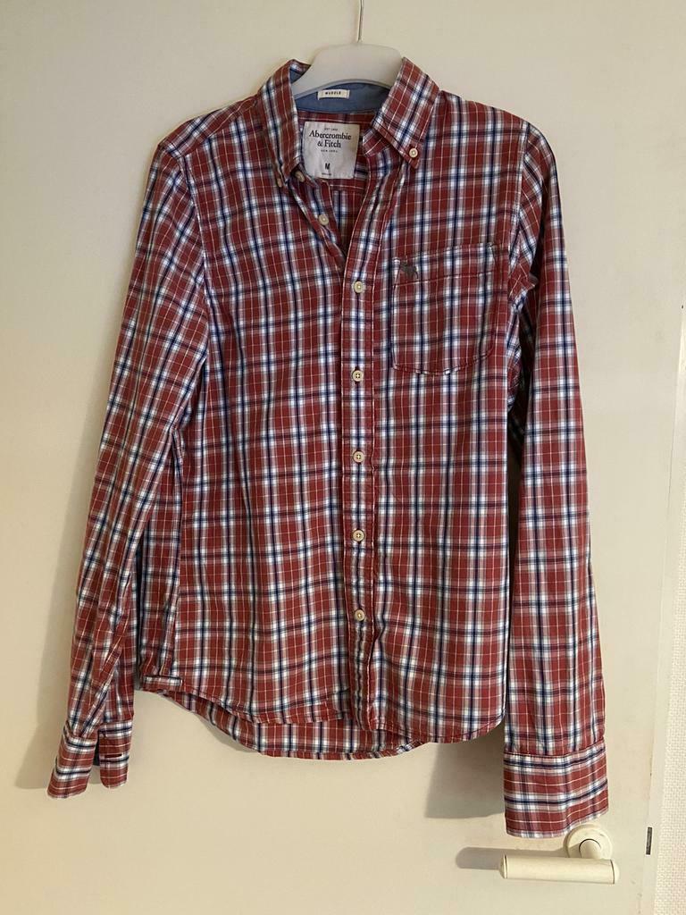 Chemise homme à carreaux, Rouge, Tour de cou 39/40 (M), Comme neuf, Abercrombie & Fitch