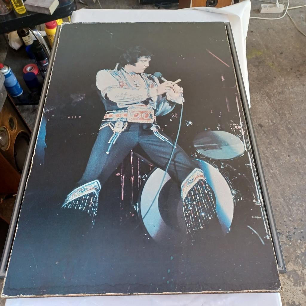 Grote Elvis foto op hardboard., Verzamelen, Ophalen of Verzenden, Gebruikt