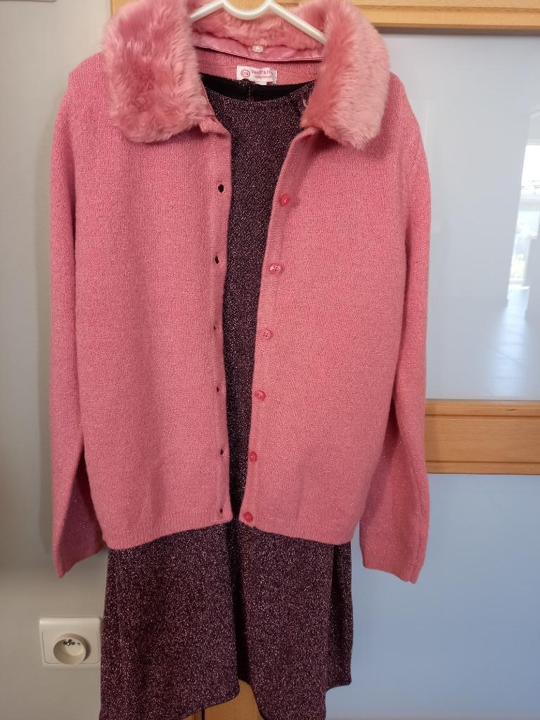setje: kleedje en gilet, maat: 140, nieuw met label, Neuf, Enlèvement ou Envoi, Ensemble, Smart & Pretty