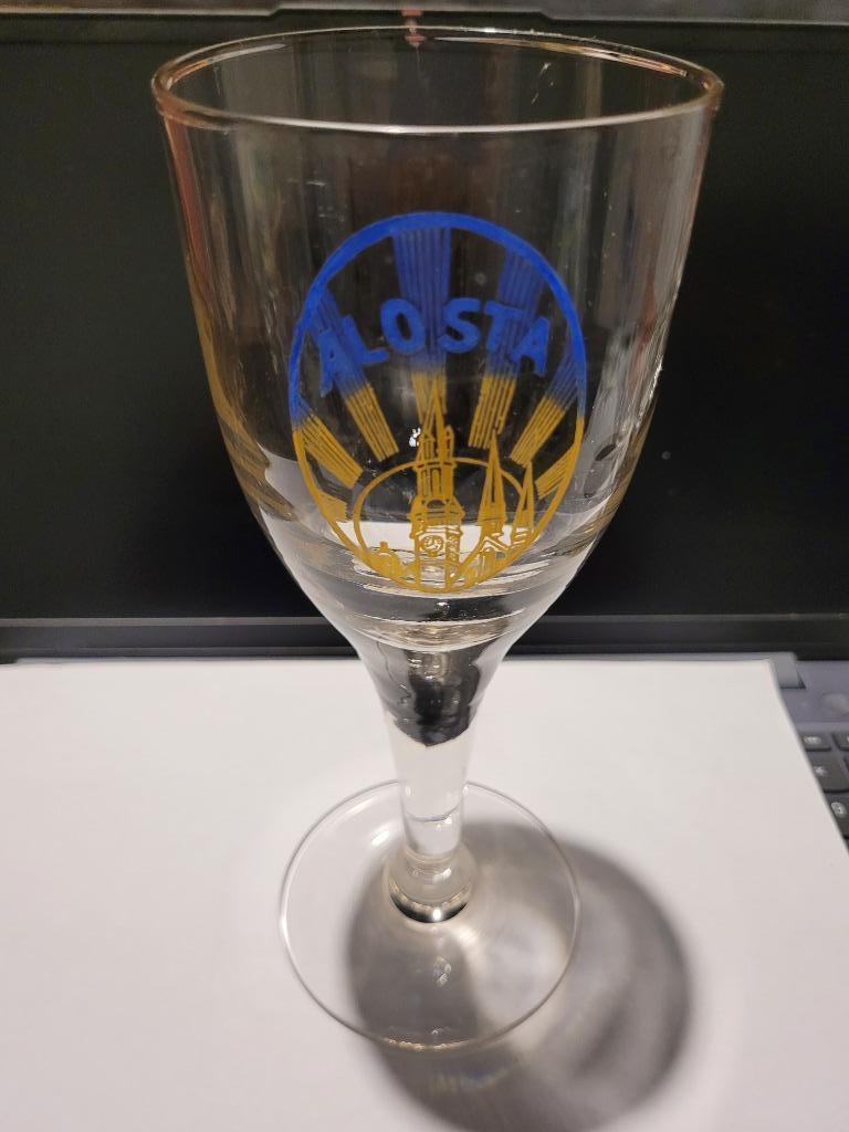 oud bierglas Alosta, Verzamelen, Ophalen of Verzenden, Gebruikt, Glas of Glazen, Overige merken