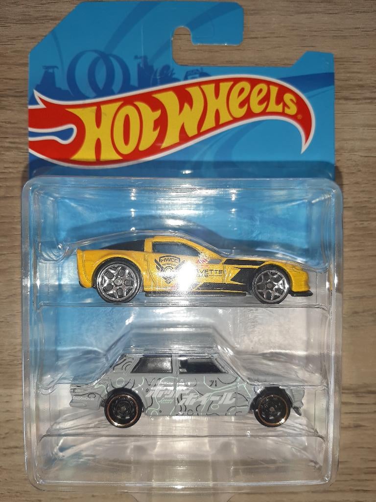 Hot Wheels Duo pack Corvette + Datsun 510, Ophalen of Verzenden, Zo goed als nieuw, Auto