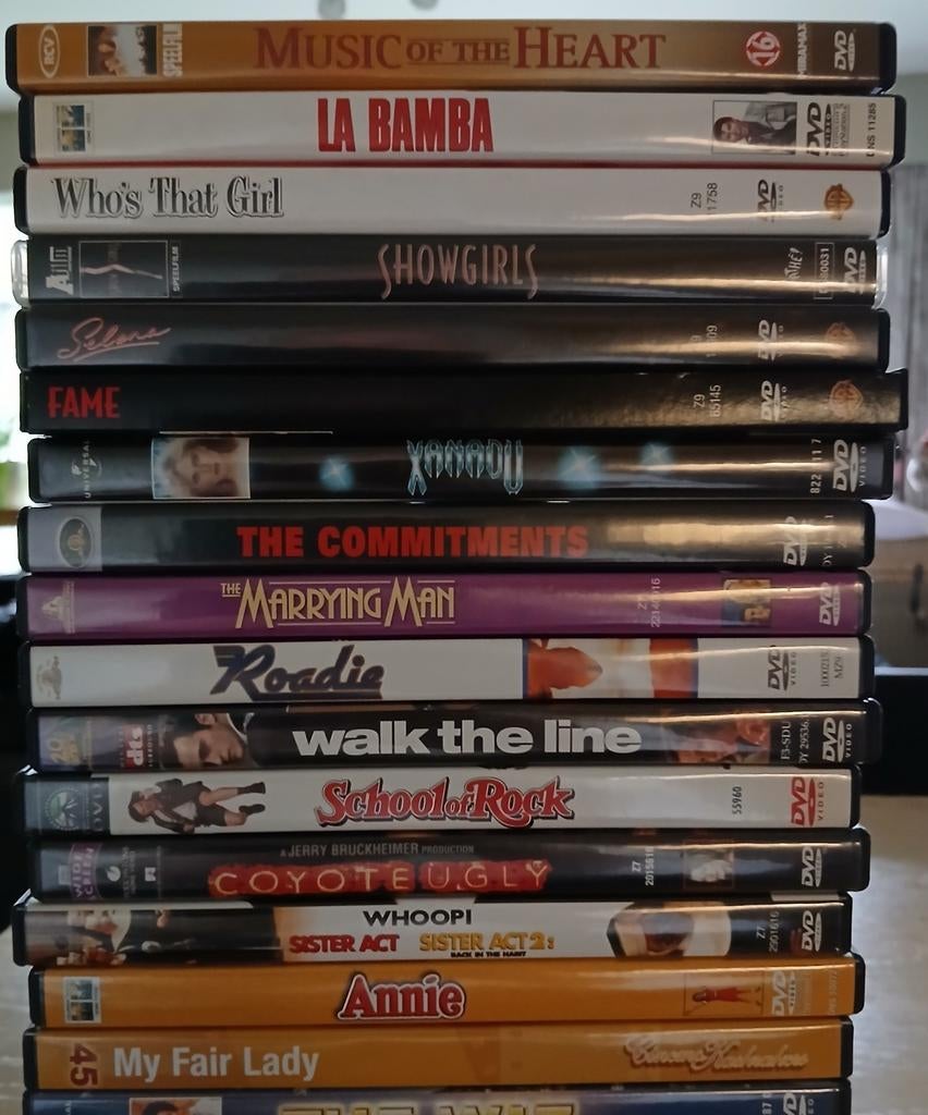 Musicals/muziek/dansfilms 21stuks, Alle leeftijden, Ophalen of Verzenden, Zo goed als nieuw, Muziek en Concerten