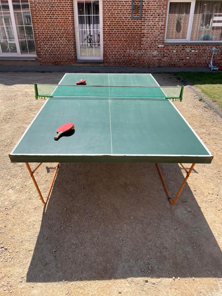 Oude Tafeltennis tafel, Sport en Fitness, Tafeltennis, Ophalen, Gebruikt, Tafel Indoor