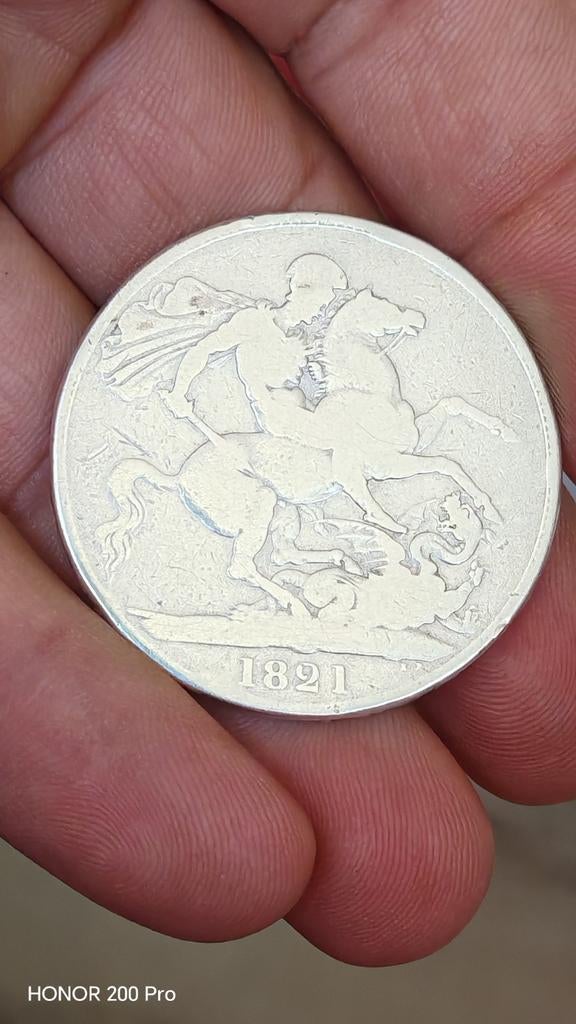 Grand Britannia, 1 Crown 1821,George IV..zilver Crown .., Enlèvement ou Envoi, Autres pays, Monnaie en vrac, Argent