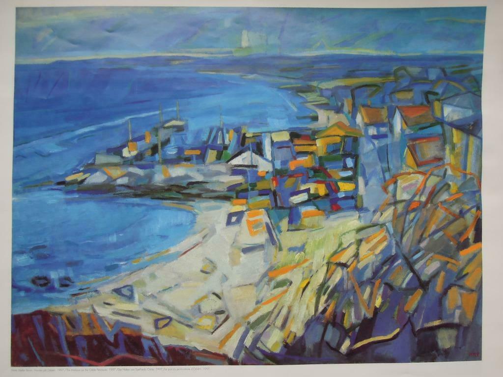 affiche Mette Moller Bovin 1997 Le port d'Odden Danemark, Enlèvement ou Envoi, Comme neuf, Rectangulaire horizontal, Animal et Nature