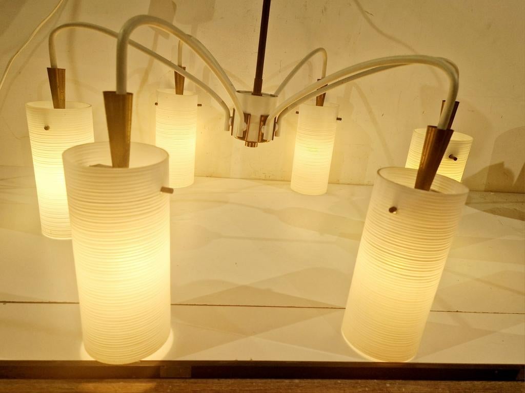 vintage kroonluchter plafondlamp hollywood regency design 50, Antiek en Kunst, Ophalen of Verzenden