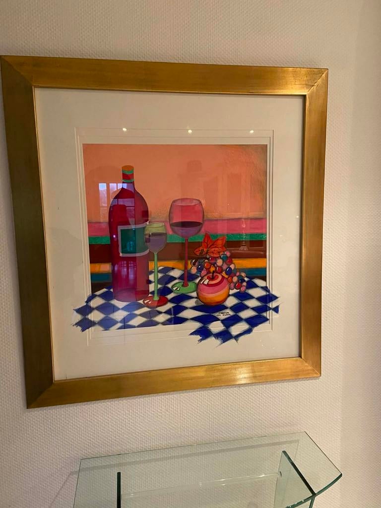 Schilderij wijntafereel, Antiek en Kunst, Ophalen