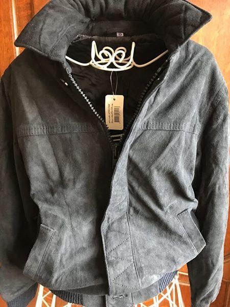 Vintage blauwe suède vest van Little David maat 128, Ophalen of Verzenden, Zo goed als nieuw, Jas