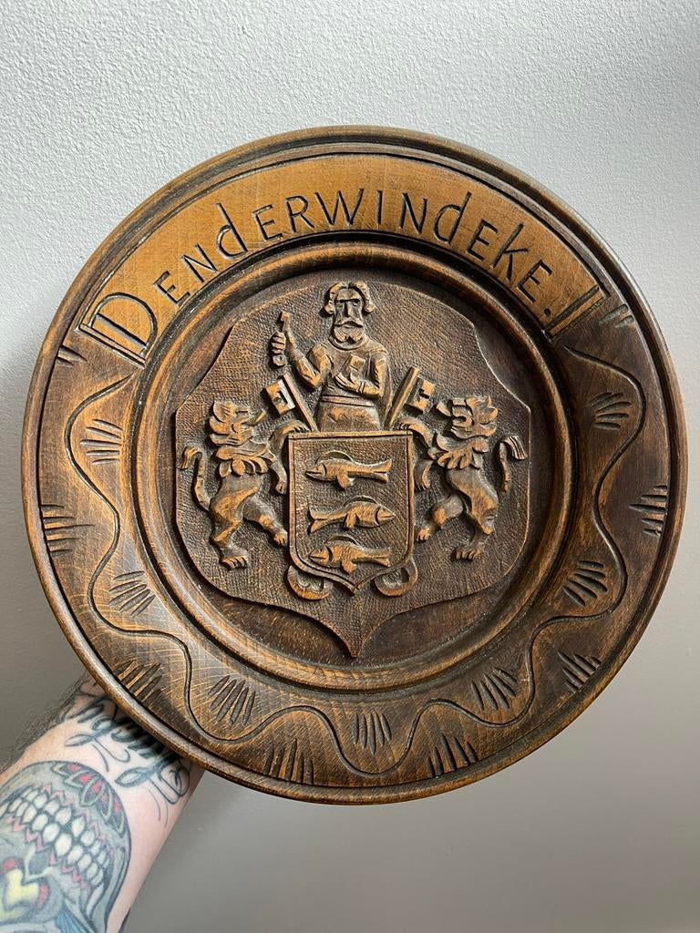 Houten wandbord Denderwindeke, Ophalen of Verzenden
