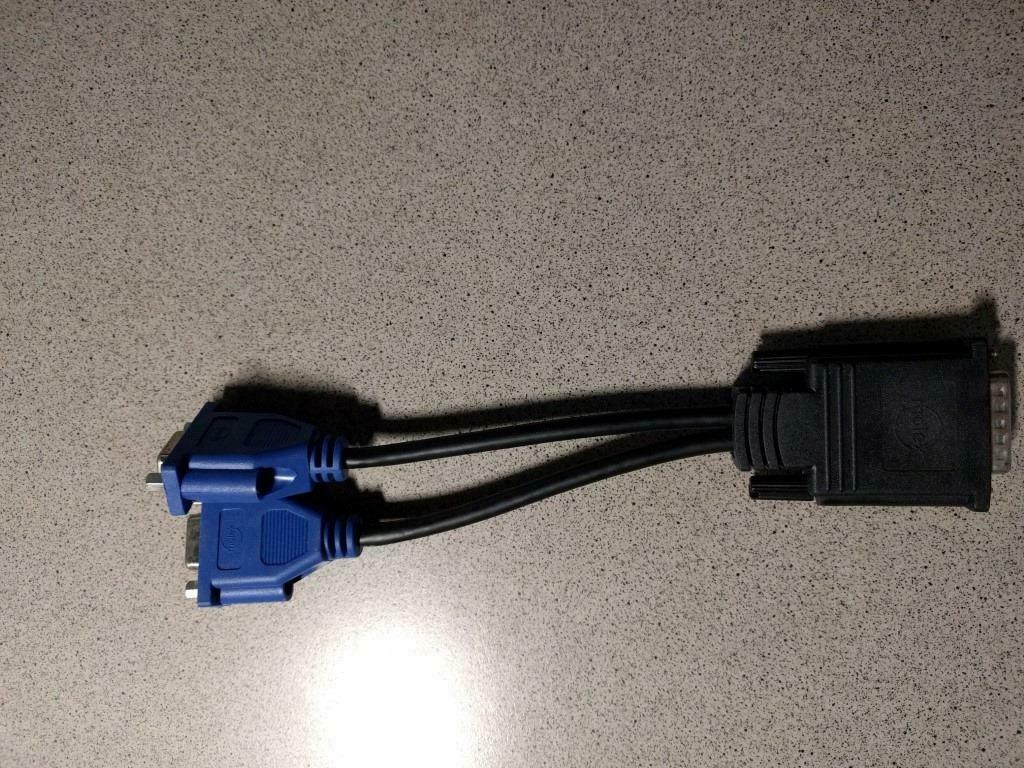 Kabel dvi (male) naar 2 keer vga (female), Informatique & Logiciels, Pc & Câble réseau, Utilisé, Enlèvement ou Envoi