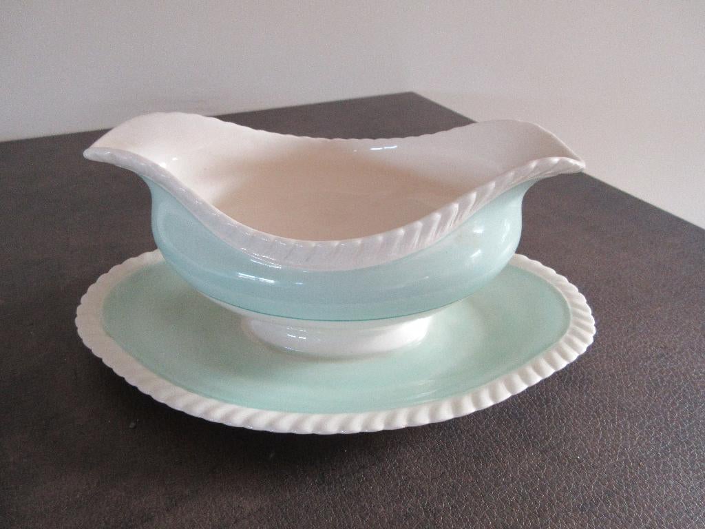 Oude sauskom saucière Old English Johnson Bros BY lichtgroen, Antiek en Kunst, Ophalen