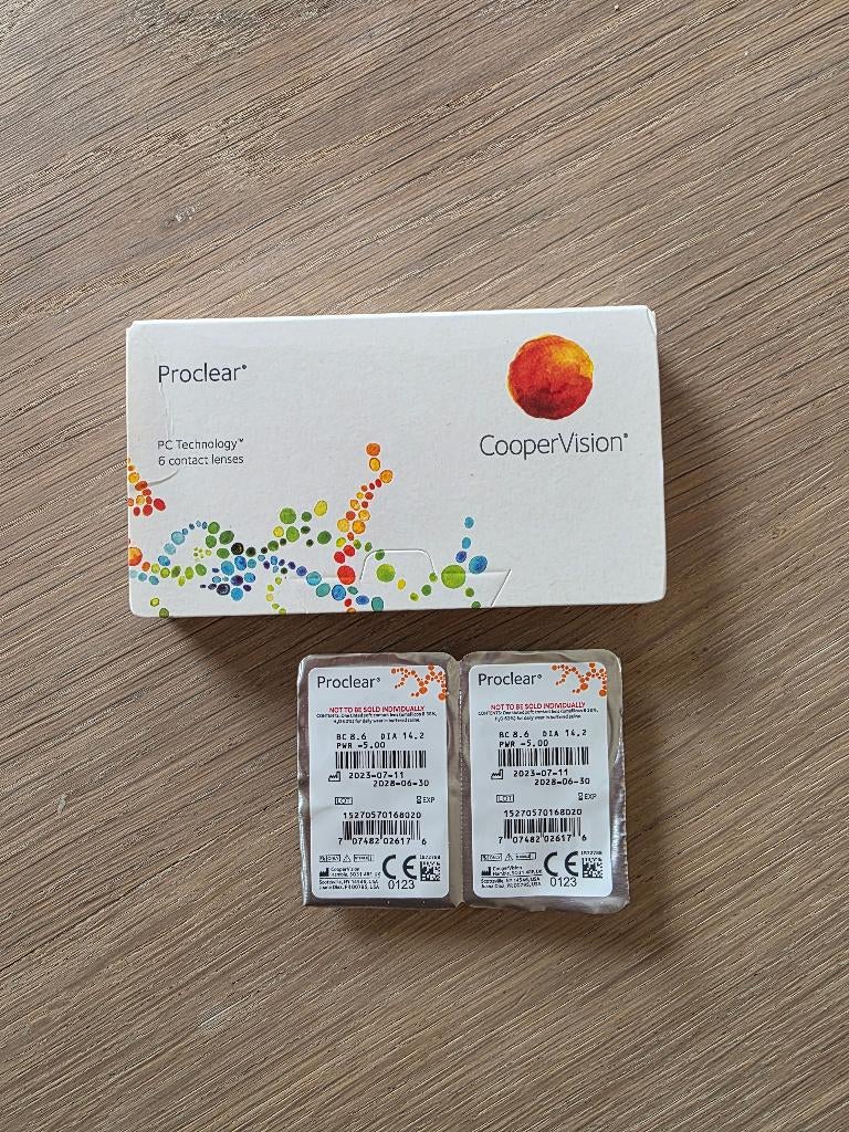 Contactlenzen proclear -5, Ophalen of Verzenden, Nieuw, Overige typen