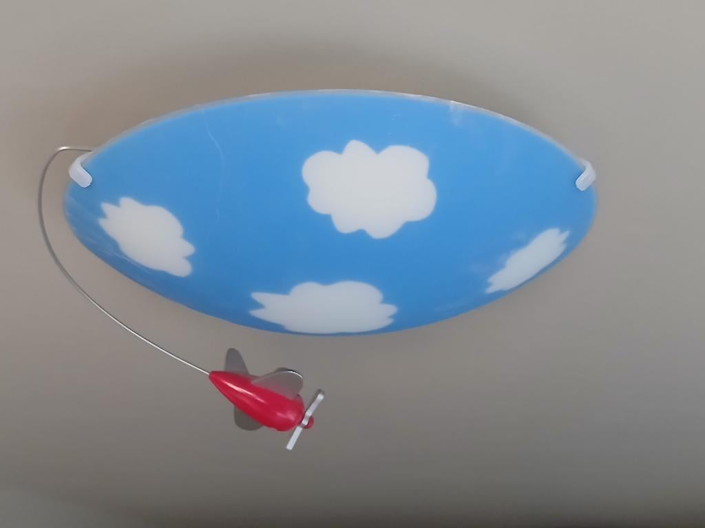 Plafondverlichting met vliegtuigje, Ophalen, Zo goed als nieuw, Glas