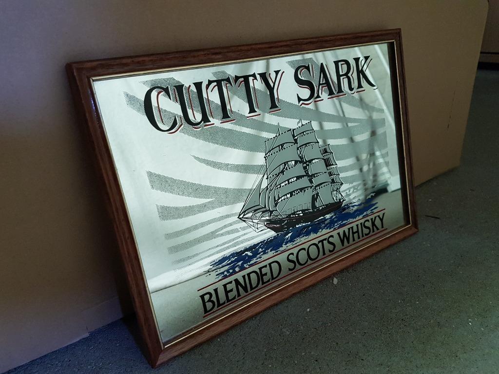 Reclamebord Cutty Sark blended scots whisky spiegel, Collections, Enlèvement, Utilisé, Panneau publicitaire